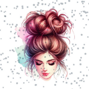 Bügelbild "Messy Bun #2"